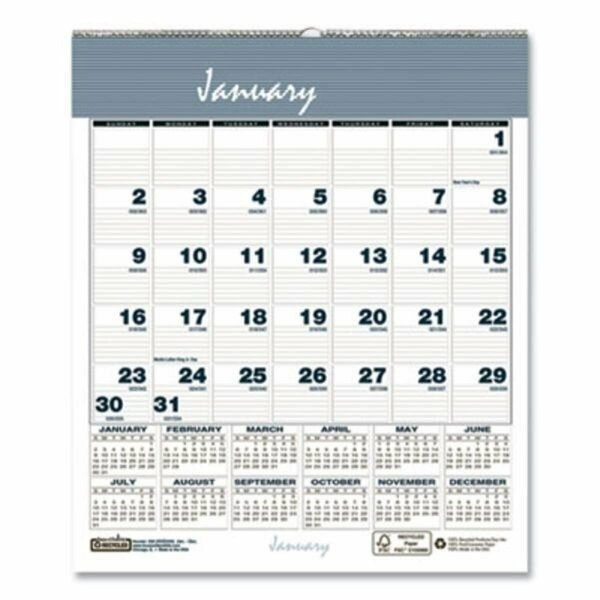 Ceo 6 x 7 Bar Harbor Wirebound Monthly Wall Calendar Blue CE3739569